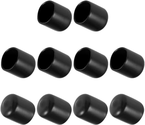 BOXONLY Gummi-Endkappen aus Vinyl, flexibel, 17 mm, Schwarz, 10 Stück von Boxonly