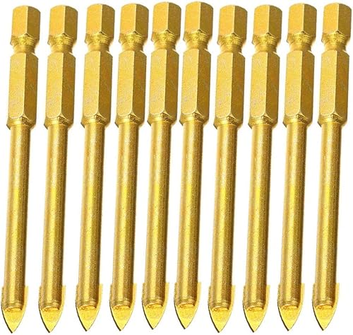 Boxonly 10 Stück 5 mm Wolfram-Fliesenbohrer-Set, Hartmetall-Bohrer, Glaskeramik, flacher Speerkopf-Bohrer von Boxonly