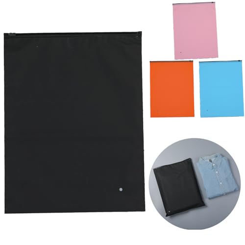 Boxonly Frosted Zipper Bags for Clothing Packaging - 10" x 13" / 25 x 30 cm, 50 Stück, umweltfreundlich, wasserdicht, Polybeutel für Hemden, T-Shirts, Bekleidungsversand, Lagerung, Versand - Schwarz von Boxonly