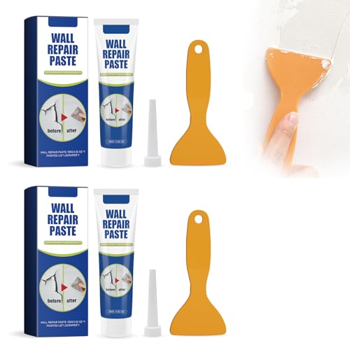 Wall Repair Paste Wandreparatur-Patch-Set, Wandmörtel mit Spachtel, weißer Spachtelmasse zur Reparatur von Wandlöchern und Riss-Schäden, 2 Stück von Bploar