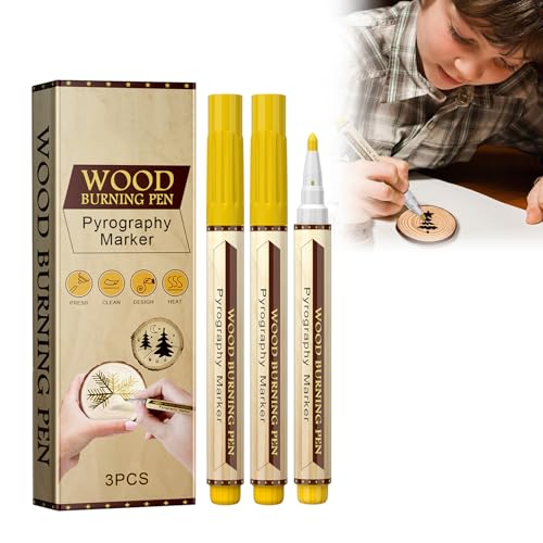 Bploar Wood Burning Pen Holzbrennstift-Sets, Marker zum Brennen von Holz, 3 Stücke Holzbrandstifte zum DIY Holzmalerei von Bploar