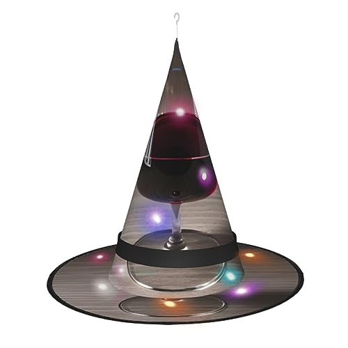 Weinflaschenglas LED-Hexenhut – leichter und tragbarer Halloween-Hexenhut für Halloween-Spielen und Maskeraden von BrUgui