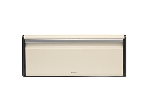 Brabantia - Klappbrotkasten - 2 Brote - Zusätzlicher Stauraum durch Flache Oberseite - Hält den Inhalt Frisch - Brotaufbewahrung - Küchenzubehör - Stahl - Soft Beige - 47 x 25 x 19 cm von Brabantia