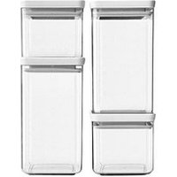 brabantia Vorratsdosen-Set 10,5/20,0 cm hoch transparent, grau 2x 0,7/2x 1,6 l, 1 Set von Brabantia