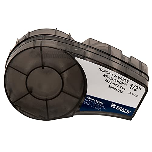 Brady (M21-500-414 BradyGrip bedruckbares Klettband für BMP21-PLUS; BMP21-LAB; BMP21 12.70 mm x 3.048 m Schwarz auf Weiß von Brady