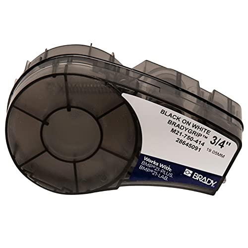 Brady (M21-750-414) BradyGrip bedruckbares Klettband für BMP21-PLUS; BMP21-LAB; BMP21 19.05 mm x 3.048 m Schwarz auf Weiß von Brady