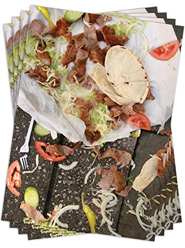 Brainbox Candy - 4 Bögen lustiges Kebab-Geschenkpapier – humorvolles Geschenkpapier – alternatives Geburtstags-Geschenkpapier für Sie und Ihn von Brainbox Candy