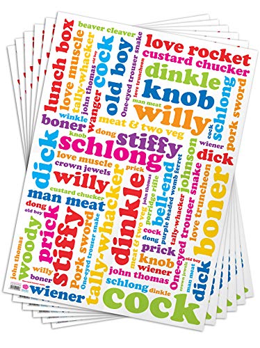 Brainbox Candy - 6 Bögen lustiges Geschenkpapier "Willy Words" - Geschenkpapier für Erwachsene mit frechen Sinn für Humor - gefaltet, Qualitätsverpackung von Brainbox Candy