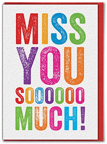 Brainbox Candy Karte "Missing You" – "Miss You So Much" – perfekt für beste Freunde, Ihn, Freund, Freundin, Partner – Lockdown Isolation Quarantäne von Brainbox Candy