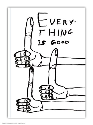 Offizielles David Shrigley 'Everything is Good' lustiges, humorvolles Notizbuch, A6, fein liniert von Brainbox Candy