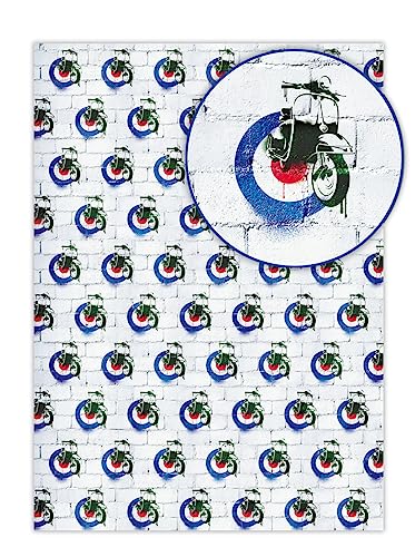 Retro Mod 'Scooter' Vintage Vespa Gift Wrap von Brainbox Candy