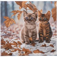 Diamond Painting "Crystal Art Kit", 30 x 30 cm - Autumn Kittens von Braun