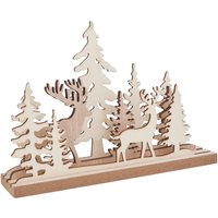 VBS Holz-Steckmotiv "Rentiere im Wald" von Braun