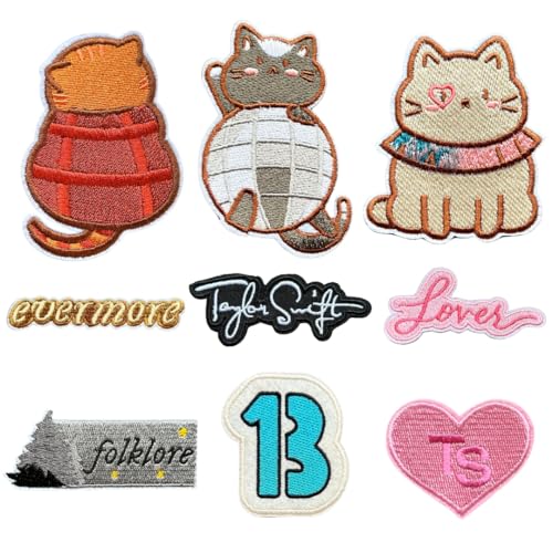 Embroidered Patch Taylor Iron on Patches for Clothes Cardigan Sew on Patches for Music Appliques Fashion Patch for Jeans Backpacks Jackets Hats Gifts for Music Fans (17) von Bravoitem