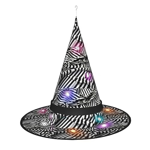 Breaux Hexenhut mit Zebra-ähnlichem Druck, Halloween-Hexenhüte, Dekoration, zur Dekoration von großen Halloween-Partyzubehör von Breaux