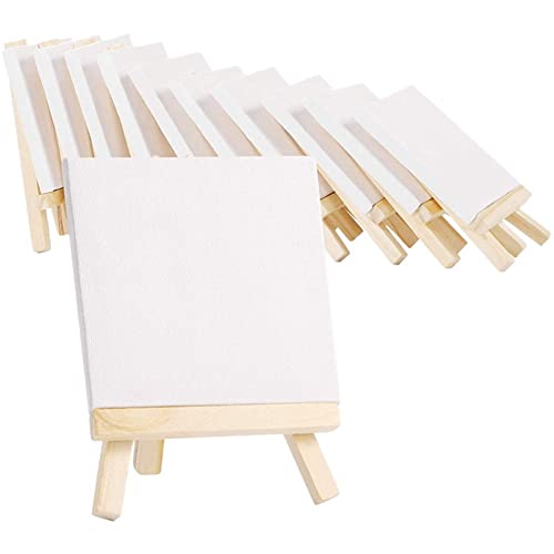 Breeshy 10 Pack Leinwand und Staffelei Set Malerei Zeichnung Kunst Dekoration Leinwand Malerei StäNder Kit von Breeshy