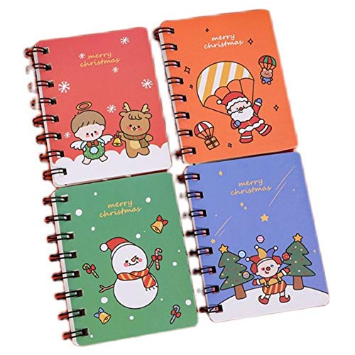 Breeshy 1Set Cute Christmas Mini Coil Notizbuch Notizblock Notizbuch Student Office Briefpapier von Breeshy