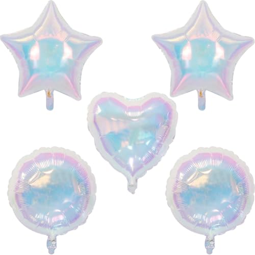 Breeshy 24 Stück Transparente -Folienballons mit Stern und, Helium-Luftballons für Kinder und Erwachsene, Geburtstag, Hochzeit, Babyparty-Dekoration von Breeshy