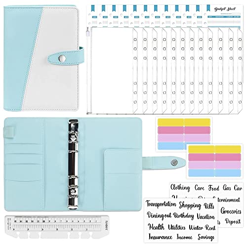 Breeshy Geldumschläge für die Budgetierung, Budget Binder, 30 Stück Ringbuch Set mit Reißverschlussumschlägen, zum Speichern von Umschlägen Organizer C von Breeshy