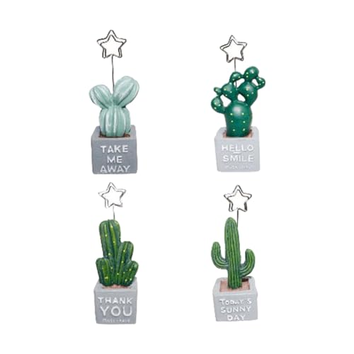 Breeshy Kaktus-Pflanzen aus Kunstharz, Botschaft, Fotokarte, Büroklammern, Memo-Halter, Dekoration für das Büro zu Hause von Breeshy