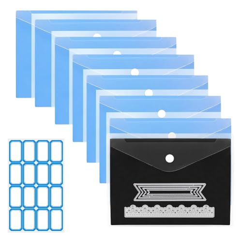 Breeshy Packung mit 8 dicken magnetischen Papierstreifen, Druckknöpfe und selbstklebende Etiketten für die Aufbewahrung von Matrizen, Stempeln, Schneiden, Herstellung von Speicherkarten B von Breeshy
