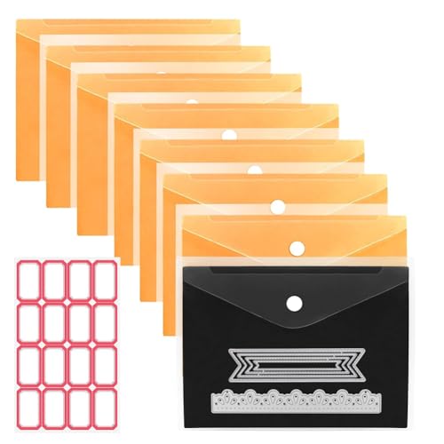 Breeshy Packung mit 8 dicken magnetischen Papierstreifen, Druckknöpfe und selbstklebende Etiketten für die Aufbewahrung von Matrizen, Stempeln, Zuschneiden, Herstellung von Speicherkarten A von Breeshy