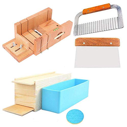 Breeshy Silikon Seifen Formen Kit, DIY Made Laib Garnieren Kuchen Seife CUTTER + 1 StüCk Neueste, Leitungs Werkzeug Slicer Set + 1 StüCk Neueste Rose Silikon Form Box von Breeshy