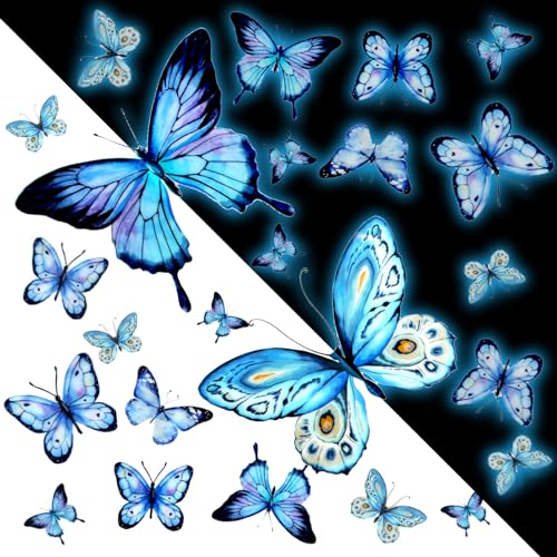 25 Stück Wandtattoo Schmetterlinge 3d Schmetterlinge Deko Schmetterlinge Wandtattoo Mädchenzimmer Schmetterling Aufkleber Wall Stickers Wandsticker Wandtattoo Leuchtend Für Wohnzimmer Schlafzimmer von Bremorou