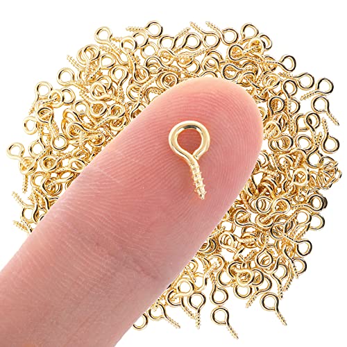 300 Stück Schraubösen Klein Mini Ösenschrauben Ösenschrauben Schraubösen Schmuck Mini Eye Pins Edelstahl Kleine Ösenstifte Ösenschraube Für Anhänger Perlen Schmuckherstellung Machen(Gold) (Gold) von Bremorou