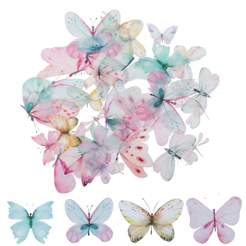 40 Stück Schmetterlinge Deko Schultüte Schmetterling 3D Schmetterling Aufkleber Schmetterling Sticker Set Kinder Glitzer Schmetterlings Wasserfester Klebstoff Für Sammelalbum Tagesplaner Handyhülle von Bremorou