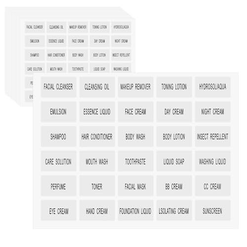 450 Stück Etiketten Wasserfest Wasserdichte Etiketten Für Reiseflaschen Etiketten Flaschenetikett Für Das Badezimmer Reise-Tag Klares Shampoo Aufkleber Transparente Etiketten Für Reisespaltflaschen von Bremorou