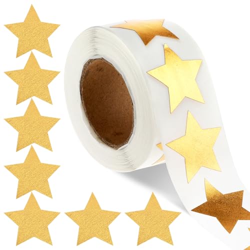 500 Stück Sticker Sterne Aufkleber Sterne Für Kinder Weihnachtsaufkleber Weihnachts Sterne Funkelnde Aufkleber Glänzendes Funkeln Sterne Belohnung Sticker Für Kinder Klassenzimmer Zuhause (Gold 3) von Bremorou