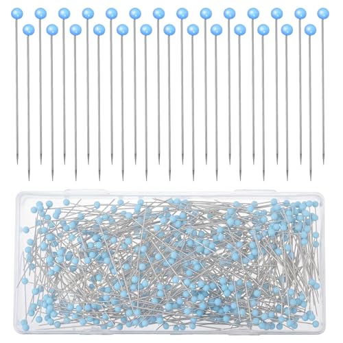 500 Stück Abstecknadeln Stecknadeln Nähen mit Kopf, glaskopfnadeln, Sewing pins für Basteln Nähen Säumen Craft Jewelry Komponenten Dekoration Edelstahl Lange 4.5 × 0.4 cm Blau 500 Stück Abstecknadeln Stecknadeln Nähen mit Kopf, glaskopfnadeln, Sewing pins für Basteln Nähen Säumen Craft Jewelry Komponenten Dekoration Edelstahl Lange 4.5 × 0.4 cm Blau von Bremorou