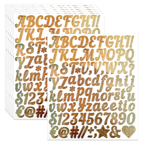 8 Blätter Klebebuchstaben Klein Buchstaben Aufkleber Klebebuchstaben Gold Klebebuchstaben Zahlen Aufkleber Selbstklebende Groß Klein Buchstaben Abschluss Kappe Aufkleber Für Schilder Diy Scrapbooking von Bremorou