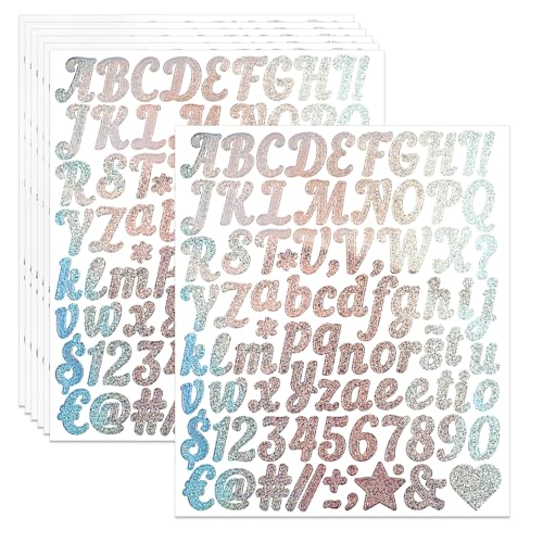 8 Blätter Buchstaben Zum Aufkleben Buchstaben Aufkleber Klebebuchstaben Zahlen Aufkleber Selbstklebende Groß Klein Buchstaben Aufkleber Abschluss Kappe Aufkleber Für Schilder Diy Scrapbooking(Silber) von Bremorou