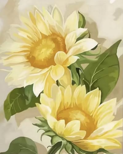 Brennora 11CT Vorgedrucktes Kreuzstich-Set Sonnenblume malen für Erwachsene und Anfänger DIY Stickbilder für Wandkunst-Heimdekoration 40×50cm von Brennora