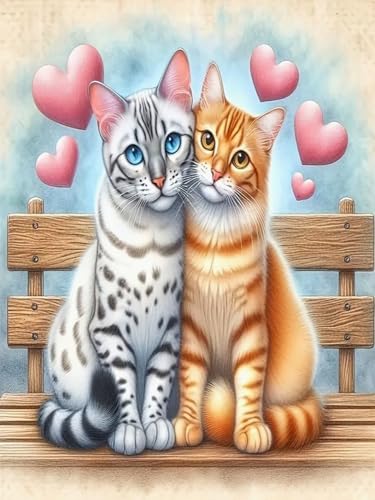 Brennora 11CT Vorgedrucktes Kreuzstich-Set für Erwachsene und Anfänger DIY Stickbilder für Wandkunst-Heimdekoration Liebe Katze 40x50 cm Brennora 11CT Vorgedrucktes Kreuzstich-Set für Erwachsene und Anfänger DIY Stickbilder für Wandkunst-Heimdekoration Liebe Katze 40x50 cm von Brennora