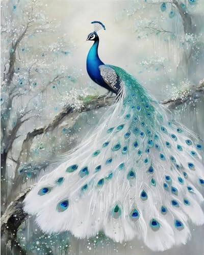 Brennora 5D Diamond Painting Set beautiful peacock Erwachsene DIY-Mosaik Arts Crystal Strass Kunsthandwerk für Zuhause Wand Dekor 40x50cm von Brennora