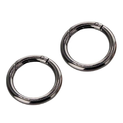 Brgrarry 2 x Ringclip für Geldbörsenriemen, 2,5 cm, Feder-O-Ring für Schlüsselanhänger (2 Stück schwarz) von Brgrarry