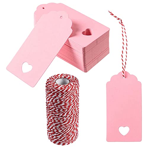 Briaatt 360 Stück Geschenkanhänger Zum Valentinstag, Rosa Geschenkanhänger Aus Kraftpapier, Rosa Namens-Preisschilder, 5,1 X 10,2 cm von Briaatt