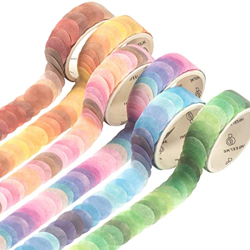 Briaatt 6 Rollen Morandi Dots Washi Tape Dot Stickers Circle Dot Labels für DIY Dekorative Tagebuch Planer Scrapbooking Fotoalben von Briaatt