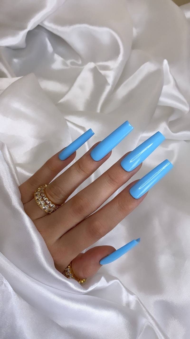 Blaue Orchidee - Blaues Press On Nail Set von BriannaMarieArtistry