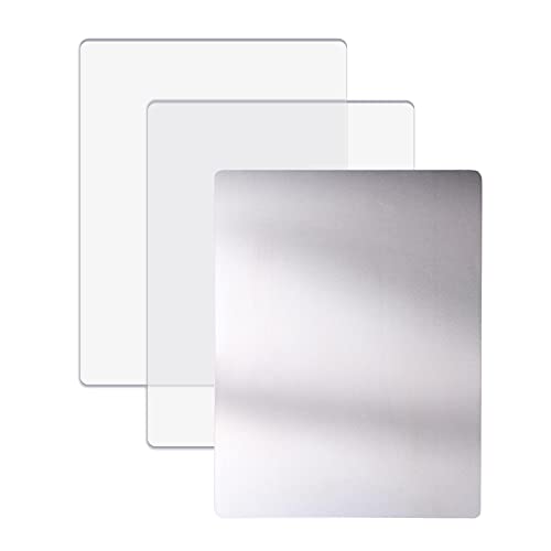 Briartw 3 Stück/Set,1 Paar Standard-Schneidepads und 1 Metallscheibe für Stanzmaschine,transparente PC-Schneideplatten und Adaptermatte,kompatibel mit allen Marken von chemisch geätzten hauchdünnen von Briartw