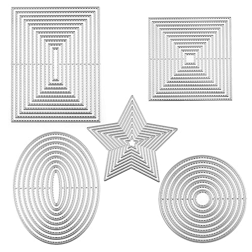 Briartw 5 Stück/Set interne Stichrahmen-Stanzformen, Metallschablone für Kartenherstellung, DIY-Sammelalben, handgefertigte Einladungskarten, Postkarten, Stressabbau, Präge, Dekoration, Bastelwerkzeug von Briartw