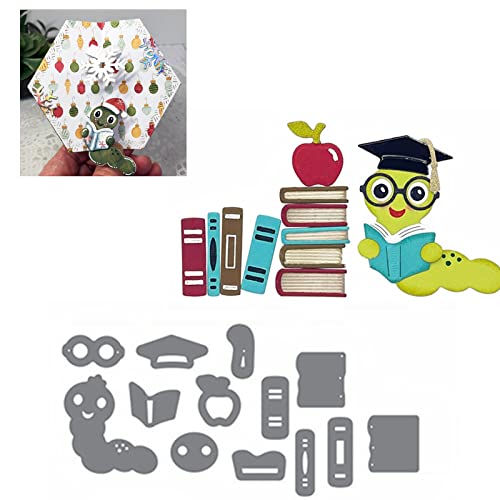 Briartw Lesebücher Bücherwurm Lernen Metall Stanzformen Set DIY Scrapbooking Prägeschablonen Kartenherstellung Album Stanzformen DIY Papier Grußkarten von Briartw