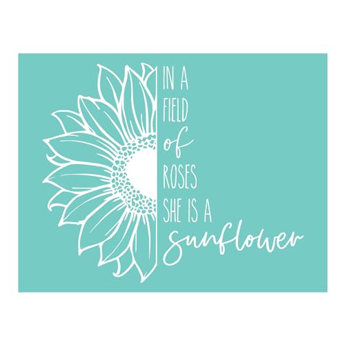 Briartw She's a Sunflower Siebdruck-Schablone, 21,6 x 27,9 cm, wiederverwendbar, selbstklebend, Siebdruck, Schablone für Polymerton, Heimdekoration, Druck auf Holz, Stoff, Wand, Tasse, Teller, Glas von Briartw