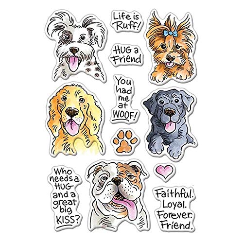 Verschiedene Welpen-Hunde-Stanzformen und Stempel-Sets für Kartengestaltung "Life is Ruff", treue Treue Forever Friend", transparente Gummistempel, DIY Scrapbooking, Metall-Stanzformen von Briartw