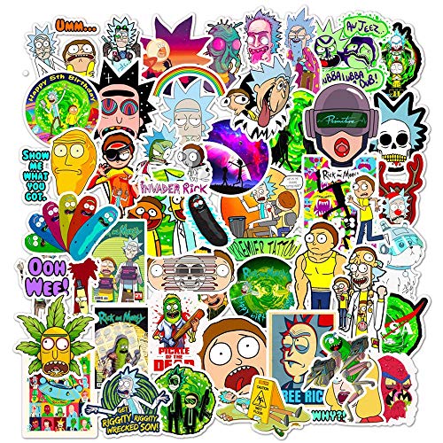 50 Stück Rick and Morty Aufkleber für Laptop, Auto, Scrapbook, Telefon, Skateboard, niedliche Anime-Aufkleber, Vinyl, wasserdicht, ästhetisch, Erwachsene, Kinder von Bric Dodo