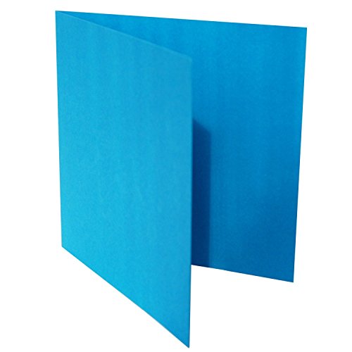 Briefumschläge24Plus 25 Quadratische Klappkarten zum selbst Beschriften in Blau : von der Größe 150 x 150 mm 15 x 15 cm von Briefumschläge24Plus