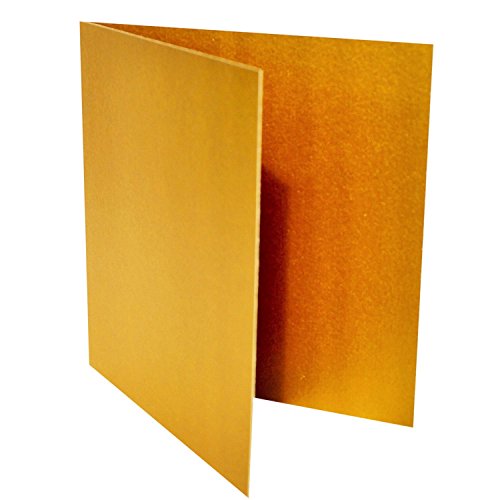 Briefumschläge24Plus 25 Quadratische Klappkarten zum selbst Beschriften in Gold: von der Größe 155 x 155 mm 15,5 x 15,5 cm von Briefumschläge24Plus